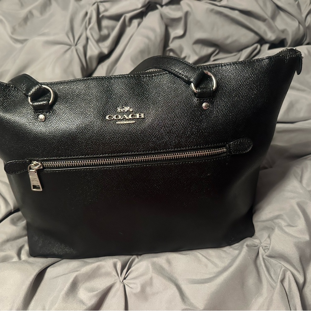 Coach Black Textured Leather Shoulder Bag